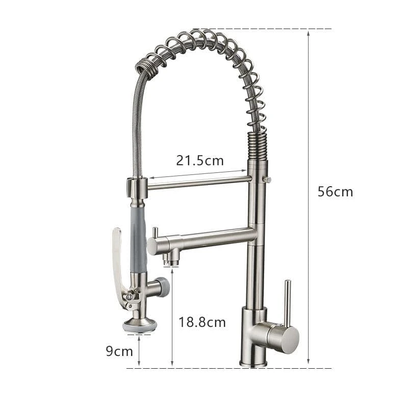 Commercial Kitchen Faucet Pull Down Sprayer Brushed Nickel, Single Handle Kitchen Sink Faucet 2 Commercial Kitchen Faucet Pull Down Sprayer Brushed Nickel, Single Handle Kitchen Sink Faucet - Image 2