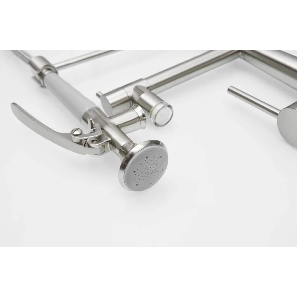 Heavy Duty Commercial Style LED Kitchen Sink Faucet, Single Handle Pre-Rinse Spring Sprayer, Pull Down Brushed Nickel 7 Heavy Duty Commercial Style LED Kitchen Sink Faucet, Single Handle Pre-Rinse Spring Sprayer, Pull Down Brushed Nickel - Image 7