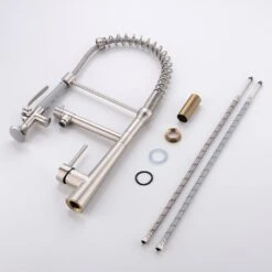 Heavy Duty Commercial Style Kitchen Sink Faucet, Single Handle Pre-Rinse Spring Sprayer Kitchen Faucets -FURITURE SALE SHOP brushed nickel tahanbath pull down kitchen faucets z w1932p172317 1f 1000