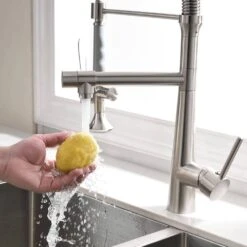 Heavy Duty Commercial Style Kitchen Sink Faucet, Single Handle Pre-Rinse Spring Sprayer Kitchen Faucets -FURITURE SALE SHOP brushed nickel tahanbath pull down kitchen faucets z w1932p172317 76 1000