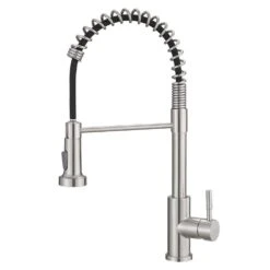 Kitchen Faucet With Pull Down Sprayer Brushed Nickel Stainless Steel Single Handle Pull Out Spring Sink Faucets