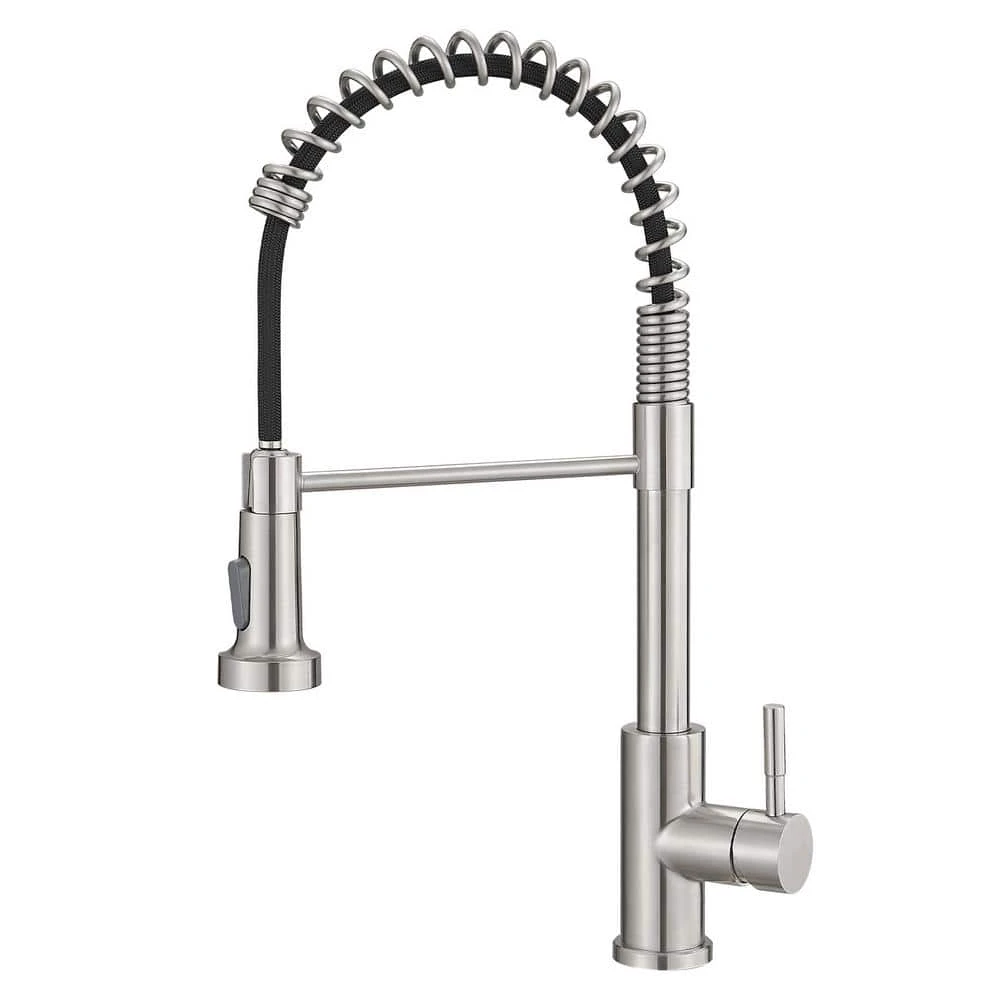Kitchen Faucet With Pull Down Sprayer Brushed Nickel Stainless Steel Single Handle Pull Out Spring Sink Faucets 1 Kitchen Faucet With Pull Down Sprayer Brushed Nickel Stainless Steel Single Handle Pull Out Spring Sink Faucets