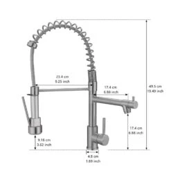 Commercial Kitchen Faucet With Pull Down Sprayer, Stainless Steel Single Handle Single Lever Kitchen Sink Faucet -FURITURE SALE SHOP brushed nickel tahanbath pull down kitchen faucets z w1932p224880 1f 1000