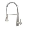 15.2 In. 360° Spout Swivel Brushed Nickel Single Handle Lever Kitchen Sink Kitchen Faucet With Pull Out Sprayer