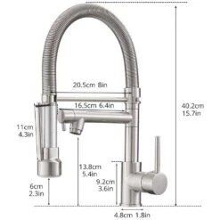 Brushed Nickel Touch 16.53 In. H Pull Down Sprayer Kitchen Faucet With 360 ° Spout Swivel 8 Brushed Nickel Touch 16.53 In. H Pull Down Sprayer Kitchen Faucet With 360 ° Spout Swivel -FURITURE SALE SHOP brushed nickel tahanbath pull down kitchen faucets z w1932p300394 4f 1000