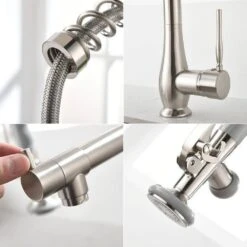 Brushed Nickel 22.8 In. H Pull Down Sprayer Kitchen Faucet With 360 ° Spout Swivel 11 Brushed Nickel 22.8 In. H Pull Down Sprayer Kitchen Faucet With 360 ° Spout Swivel -FURITURE SALE SHOP brushed nickel tahanbath pull down kitchen faucets z w1932p301006 66 1000