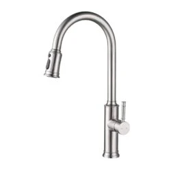 Single Handle Pull Down Sprayer Kitchen Faucet With Pull Down Sprayer In Brushed Nickel
