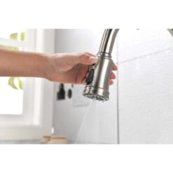 16.7 In. Single Handle Pull Out Kitchen Faucet In Brushed Nickel 360° Spout Swivel -FURITURE SALE SHOP brushed nickel tahanbath pull down kitchen faucets z w2287141941 c3 1000