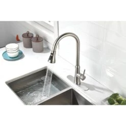 Single Handle High Arc Pull Out Kitchen Faucet, Single Level Stainless Steel Kitchen Sink Faucets With Pull Down Sprayer 13 Single Handle High Arc Pull Out Kitchen Faucet, Single Level Stainless Steel Kitchen Sink Faucets With Pull Down Sprayer -FURITURE SALE SHOP brushed nickel tahanbath pull out kitchen faucets z th 9705ns 8 31 1000