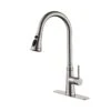 Single Handle High Arc Pull Out Kitchen Faucet, Single Level Stainless Steel Kitchen Sink Faucets With Pull Down Sprayer