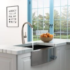 Single Handle Single Hole Bathroom Faucet Spot Resistant In Brushed Nickel -FURITURE SALE SHOP brushed nickel tahanbath pull out kitchen faucets z w124372167 fa 1000