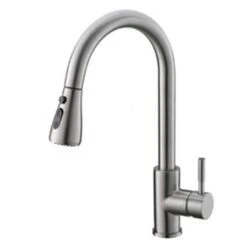 Touch-on Kitchen Faucet With Pull Out Sprayer Single Handle With 2-Way Pull Out Sprayer, Brushed Nicke