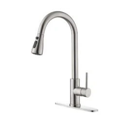 Single Handle Kitchen Sink Faucet With Pull Out Sprayer