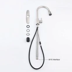 16.14 In Brushed Nickel 360 Degree Spout Swivel Kitchen Faucet With Pull Out Spraye -FURITURE SALE SHOP brushed nickel tahanbath pull out kitchen faucets z w2287p183089 76 1000