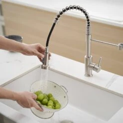 Single Handle Pull Out Sprayer Kitchen Faucet In -FURITURE SALE SHOP brushed nickel tahanbath pull out kitchen faucets z1325 33n 31 1000