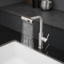 Single Handle Pull Out Kitchen Faucet In Brushed Nickel -FURITURE SALE SHOP brushed nickel tahanbath pull out kitchen faucets z1371 33n 1f 1000