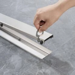 2.75 In W X 36 In D Stainless Steel Decorative Drain Cover With Brushed Nickel -FURITURE SALE SHOP brushed nickel tahanbath shower drains q pzz 7001bn 36 1f 1000