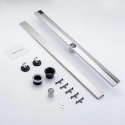 2.75 In W X 36 In D Stainless Steel Decorative Drain Cover With Brushed Nickel -FURITURE SALE SHOP brushed nickel tahanbath shower drains q pzz 7001bn 36 fa 1000