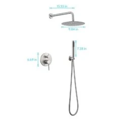 Double Handle 1-Spray Round Shower Faucet 2 GPM With 10 In. Rain Shower Head And Handheld In Brushed Nickel -FURITURE SALE SHOP brushed nickel tahanbath shower faucets z ct msa3584bn c3 1000