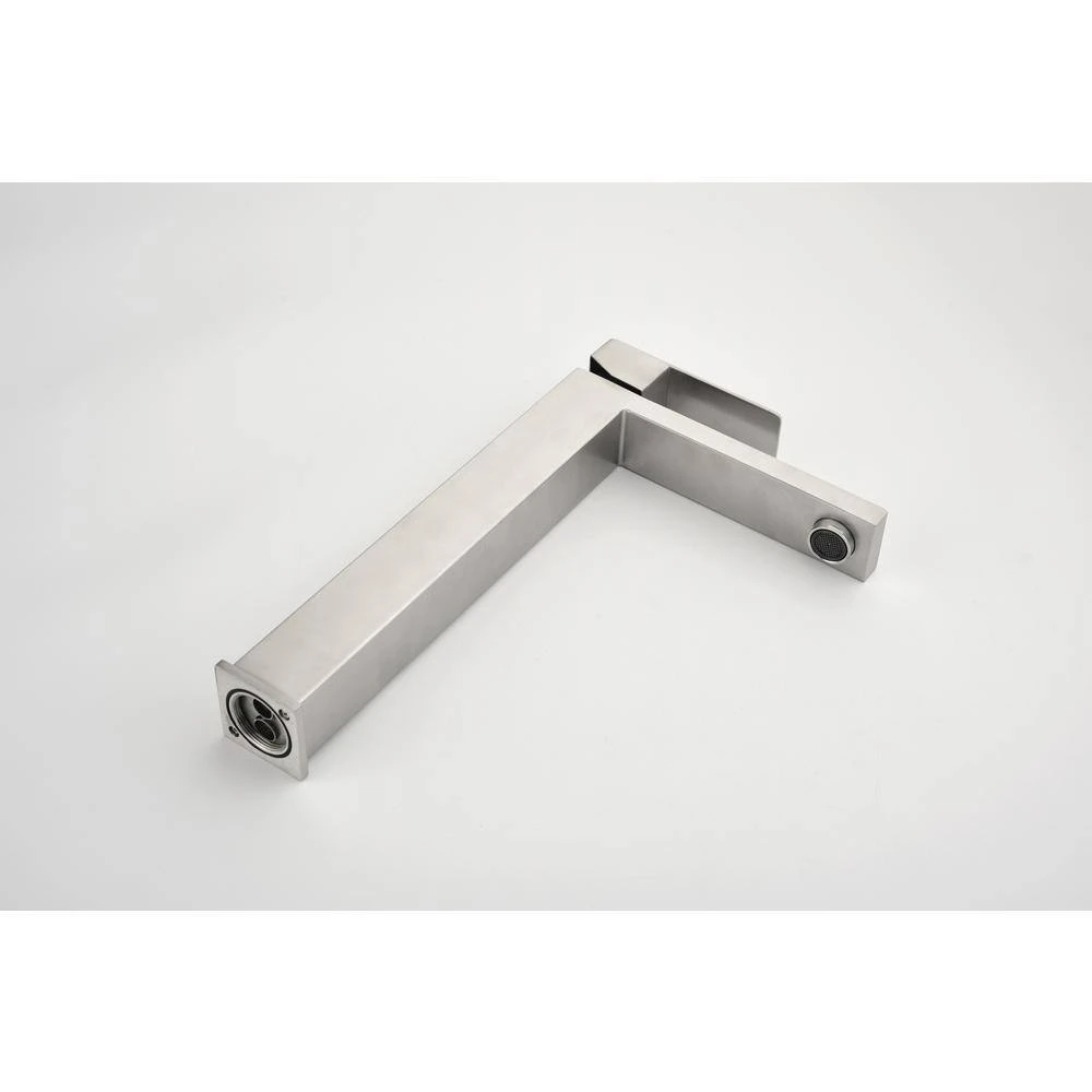 Waterfall Spout Bathroom Faucet, Single Hole Single Handle Bathroom Vanity Sink Faucet In Brushed Nickel 5 Waterfall Spout Bathroom Faucet, Single Hole Single Handle Bathroom Vanity Sink Faucet In Brushed Nickel - Image 5