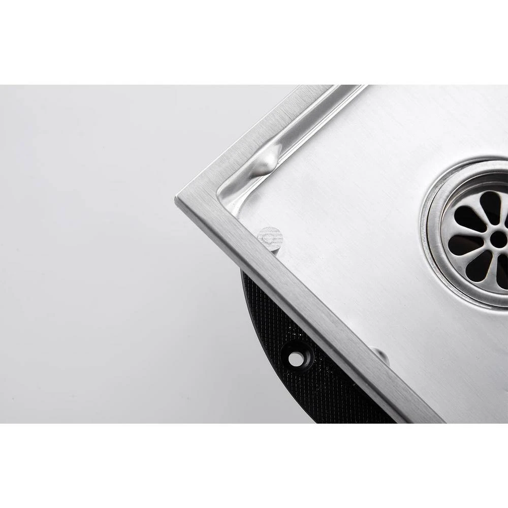 6 In. Square Shower Floor Drain In Brushed Nickel 2 6 In. Square Shower Floor Drain In Brushed Nickel - Image 2