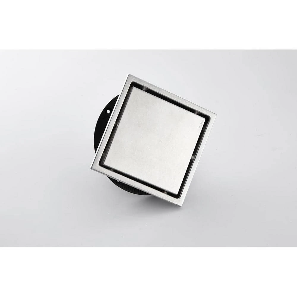 6 In. Square Shower Floor Drain In Brushed Nickel 6 6 In. Square Shower Floor Drain In Brushed Nickel - Image 6