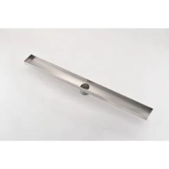 24 In. Linear Shower Drain With Removable Quadrato Pattern Gratein Brushed Nickel -FURITURE SALE SHOP brushed nickel tahanbath sink strainers y w2287 s00015 31 1000