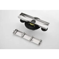 12 In. Linear Shower Drain, Included Hair Strainer And Leveling Feet, Flange 13 12 In. Linear Shower Drain, Included Hair Strainer And Leveling Feet, Flange -FURITURE SALE SHOP brushed nickel tahanbath sink strainers z w2287 s00019 fa 1000