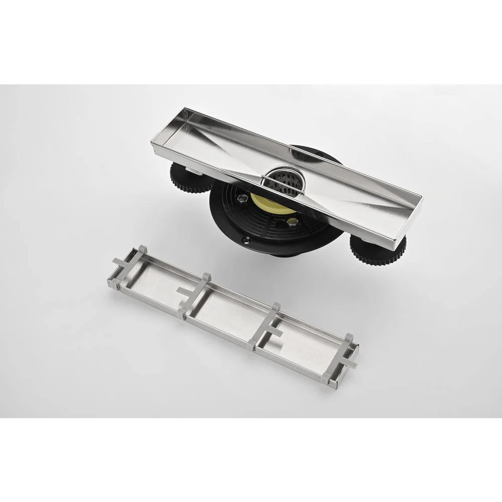 12 In. Linear Shower Drain, Included Hair Strainer And Leveling Feet, Flange 6 12 In. Linear Shower Drain, Included Hair Strainer And Leveling Feet, Flange - Image 6