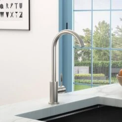 Single Handle Wall Mount Standard Kitchen Faucet In Brushed Nickel 9 Single Handle Wall Mount Standard Kitchen Faucet In Brushed Nickel -FURITURE SALE SHOP brushed nickel tahanbath standard kitchen faucets z w124372171 1f 1000