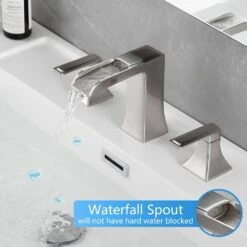 Bathroom Faucets For Sink 3 Hole Brushed Nickel 8 In. Widespread With Pop Up Drain Double Lever Handle Faucet -FURITURE SALE SHOP brushed nickel tahanbath vessel sink faucets z w1932p182001 fa 1000