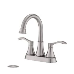 Titus Double Handle Wall Mounted Bathroom Faucet In Brushed Nickel
