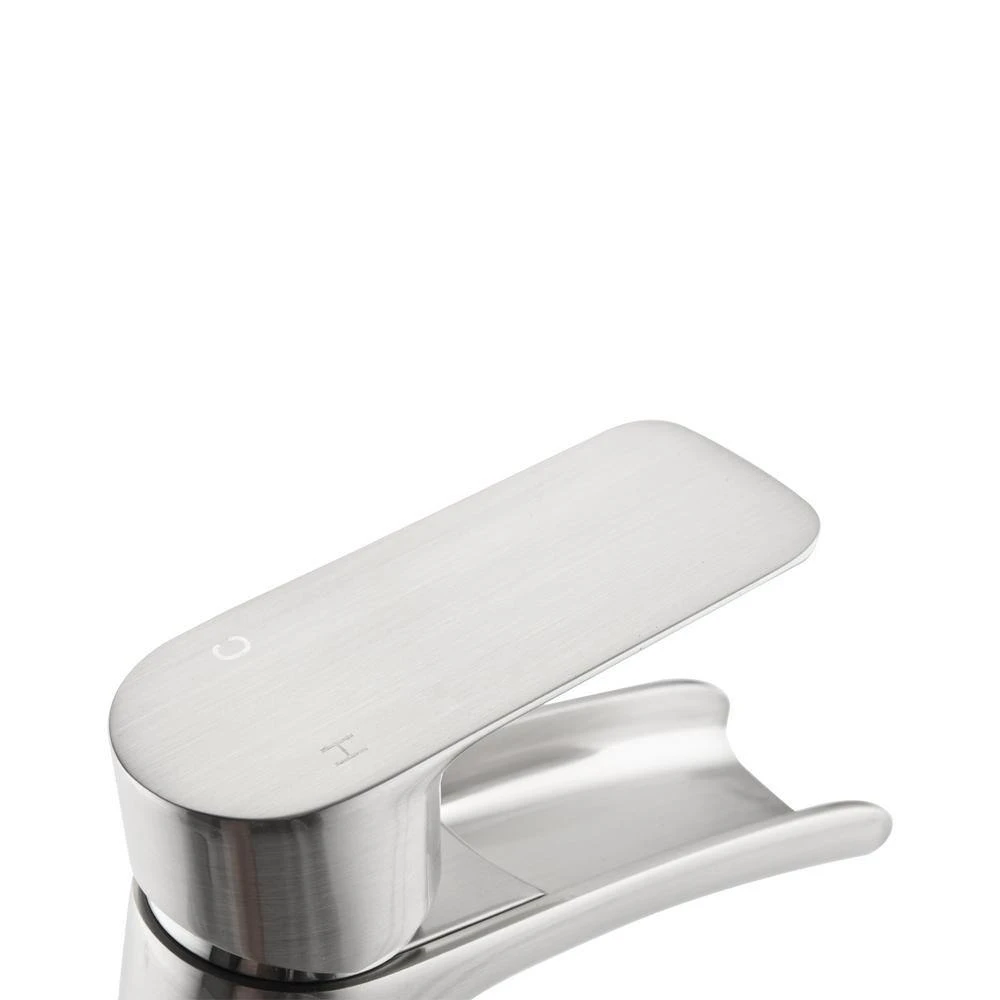 Single Handle Wall Mounted Bathroom Faucet With Deck Plate And Overflow Pop Up Drain In Brushed Nickel 5 Single Handle Wall Mounted Bathroom Faucet With Deck Plate And Overflow Pop Up Drain In Brushed Nickel - Image 5