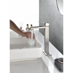 Single Wall Mounted Bathroom Faucet In Brushed Nickel -FURITURE SALE SHOP brushed nickel tahanbath wall mounted faucets z w928100905 4f 1000