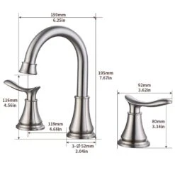 8 In. Widespread 2-Handle Bathroom Sink Faucet Lavatory Faucet In Brushed Nickel 11 8 In. Widespread 2-Handle Bathroom Sink Faucet Lavatory Faucet In Brushed Nickel -FURITURE SALE SHOP brushed nickel widespread bathroom faucets x dr 3007b np 1f 1000