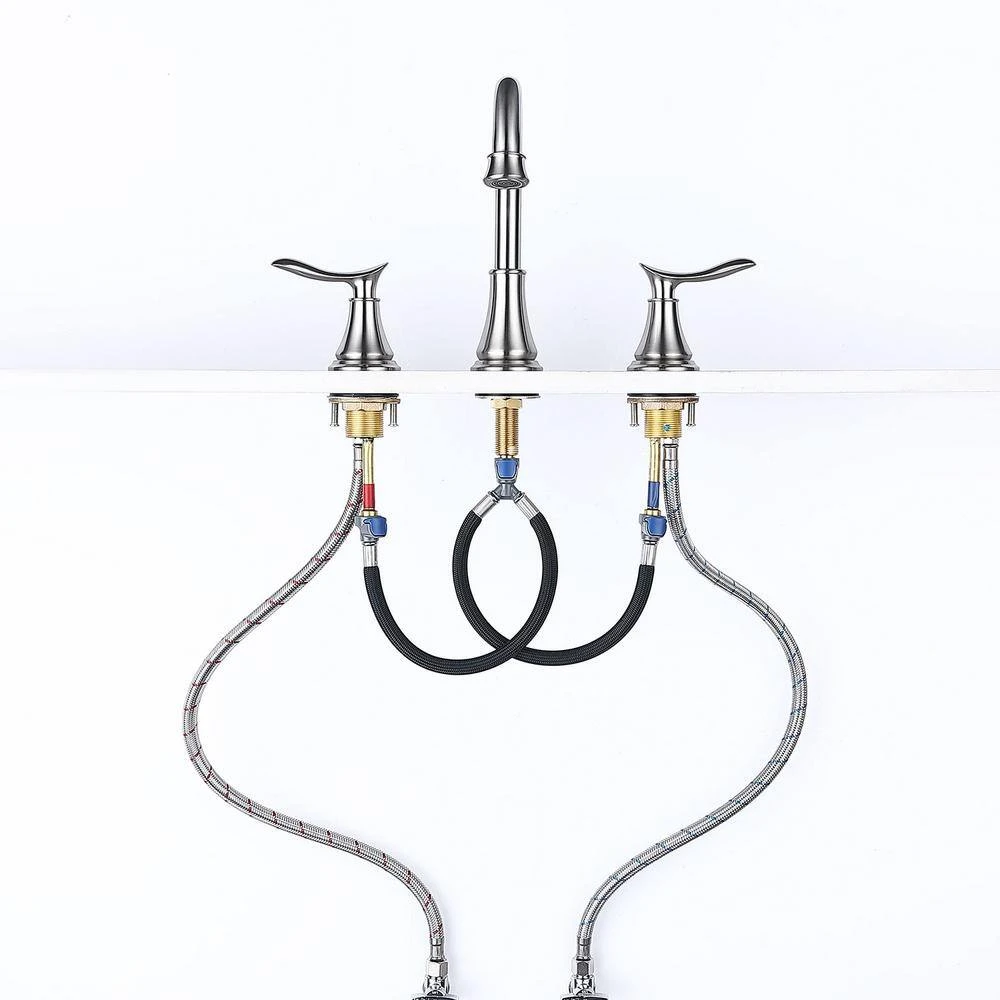 8 In. Widespread 2-Handle Bathroom Sink Faucet Lavatory Faucet In Brushed Nickel 8 8 In. Widespread 2-Handle Bathroom Sink Faucet Lavatory Faucet In Brushed Nickel - Image 8