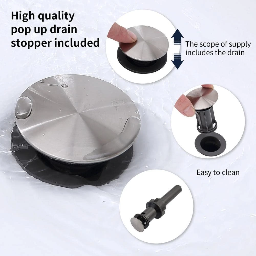 8 In. Widespread 2-Handle Bathroom Sink Faucet Lavatory Faucet In Brushed Nickel 5 8 In. Widespread 2-Handle Bathroom Sink Faucet Lavatory Faucet In Brushed Nickel - Image 5