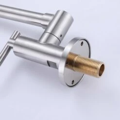 Wall Mounted Pot Filler Faucet 2 Handle With Double Joint Stretchable Folding Arm In Brushed 10 Wall Mounted Pot Filler Faucet 2 Handle With Double Joint Stretchable Folding Arm In Brushed -FURITURE SALE SHOP brushed pot fillers rb1012 ll 1f 1000