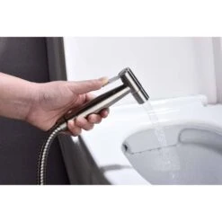 Bidet Sprayer For Toilet, Handheld Cloth Diaper Sprayer In Brushed Silver -FURITURE SALE SHOP brushed silver tahanbath bidet faucets y w2287 p151830 31 1000