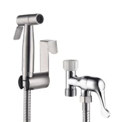 Bidet Sprayer For Toilet, Handheld Cloth Diaper Sprayer In Brushed Silver