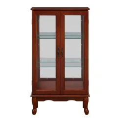11.75 In. W X 26 In. D X 43.50 In. H Red MDF Freestanding Linen With Adjustable Shelves And Mirrored In Cherry -FURITURE SALE SHOP cherry tahanbath linen cabinets ct xl 92181 44 1000