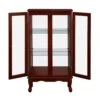11.75 In. W X 26 In. D X 43.50 In. H Red MDF Freestanding Linen With Adjustable Shelves And Mirrored In Cherry