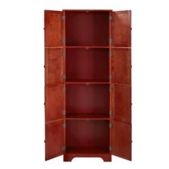 72.4 In. Tall Storage Cabinet Tall Storage Cabinet With 8 Doors And 4-Shelves, Freestanding Storage Cabinet, Cherry 13 72.4 In. Tall Storage Cabinet Tall Storage Cabinet With 8 Doors And 4-Shelves, Freestanding Storage Cabinet, Cherry -FURITURE SALE SHOP cherry tahanbath pantry organizers z w1758p211011 c3 1000