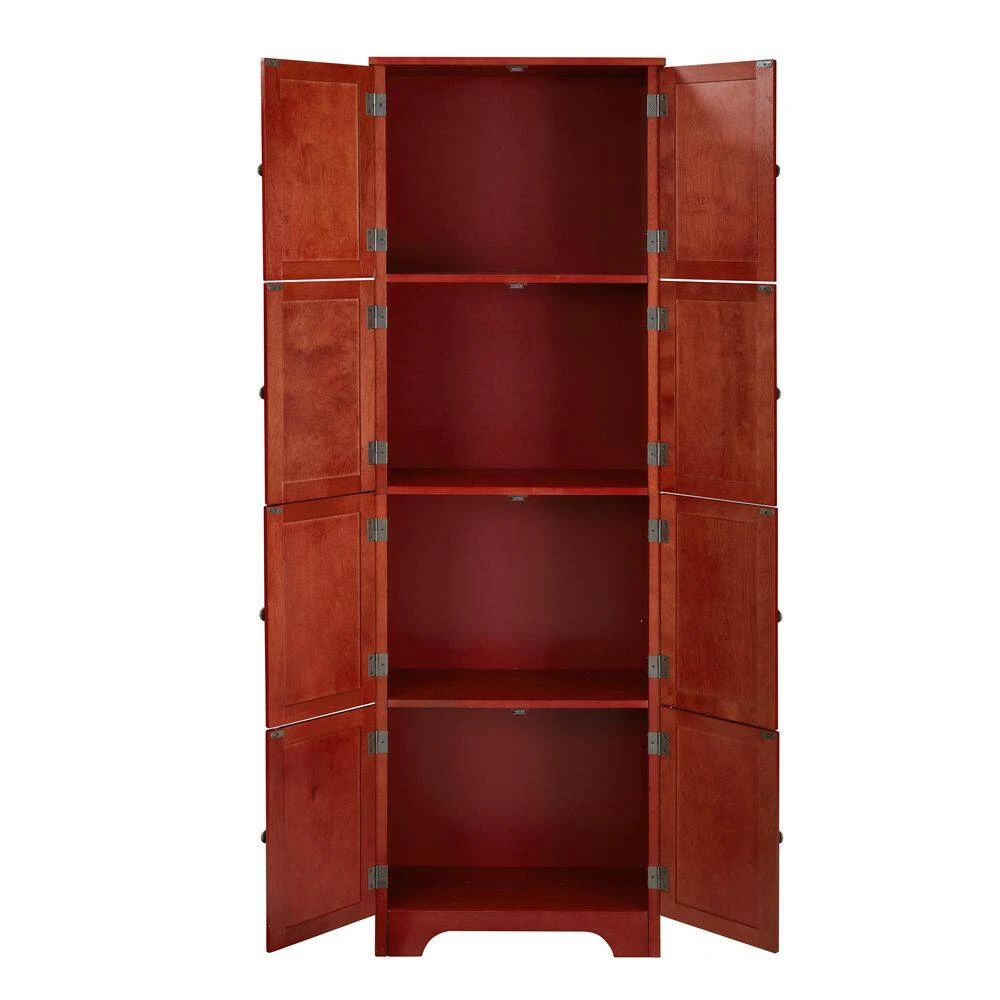 72.4 In. Tall Storage Cabinet Tall Storage Cabinet With 8 Doors And 4-Shelves, Freestanding Storage Cabinet, Cherry 4 72.4 In. Tall Storage Cabinet Tall Storage Cabinet With 8 Doors And 4-Shelves, Freestanding Storage Cabinet, Cherry - Image 4