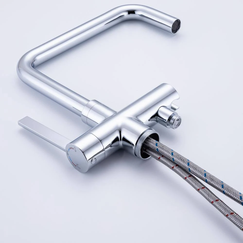 1-Handle Freestanding Tub Faucet With Hand Shower With Waterfall In Chrome 5 1-Handle Freestanding Tub Faucet With Hand Shower With Waterfall In Chrome - Image 5