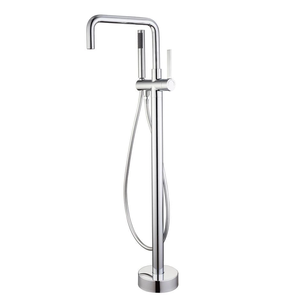 1-Handle Freestanding Tub Faucet With Hand Shower With Waterfall In Chrome 1 1-Handle Freestanding Tub Faucet With Hand Shower With Waterfall In Chrome