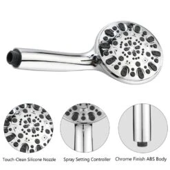 7 Spray Patterns Dual Shower Head Wall Mounted Fixed And Handheld Shower Head In Chrome 11 7 Spray Patterns Dual Shower Head Wall Mounted Fixed And Handheld Shower Head In Chrome -FURITURE SALE SHOP chrome dual shower heads x w1219 w47468 44 1000