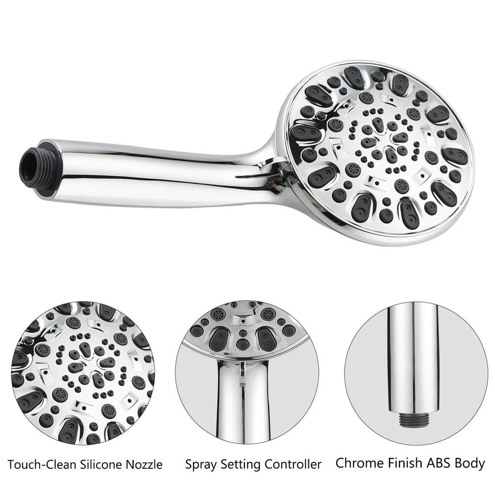 7 Spray Patterns Dual Shower Head Wall Mounted Fixed And Handheld Shower Head In Chrome 5 7 Spray Patterns Dual Shower Head Wall Mounted Fixed And Handheld Shower Head In Chrome - Image 5