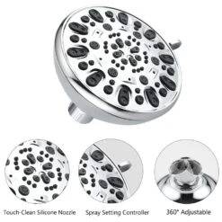 7 Spray Patterns Dual Shower Head Wall Mounted Fixed And Handheld Shower Head In Chrome 12 7 Spray Patterns Dual Shower Head Wall Mounted Fixed And Handheld Shower Head In Chrome -FURITURE SALE SHOP chrome dual shower heads x w1219 w47468 fa 1000
