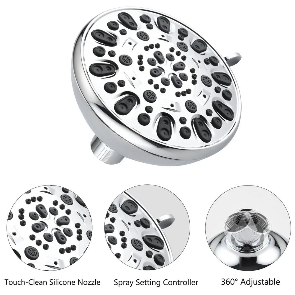 7 Spray Patterns Dual Shower Head Wall Mounted Fixed And Handheld Shower Head In Chrome 6 7 Spray Patterns Dual Shower Head Wall Mounted Fixed And Handheld Shower Head In Chrome - Image 6